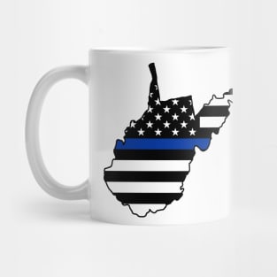 Thin Blue Stripe  Flag West Virginia Mug